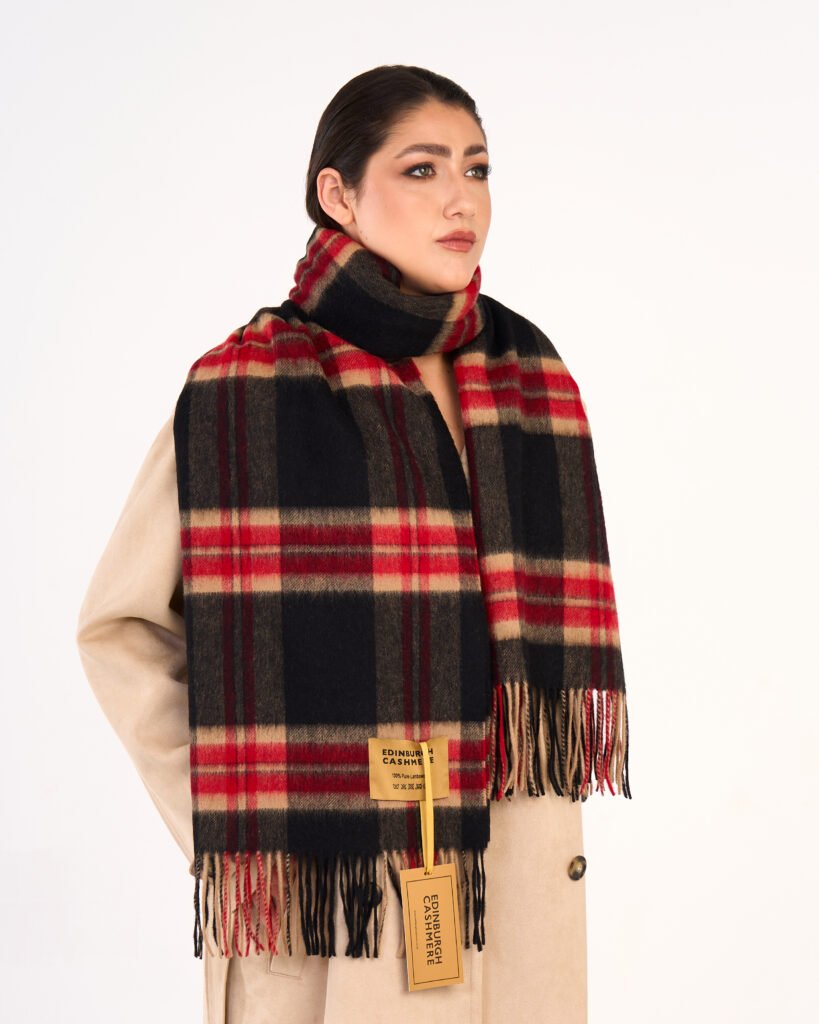 Edinburgh Cashmere DC Check Cashmere Scarf heritage